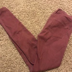Hollister Burgundy Skinny Jeggings